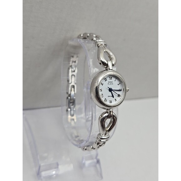 Vintage Anne Klein 925 Sterling Silver Bracelet  Watch New Battery Swiss Womens - Picture 3 of 12